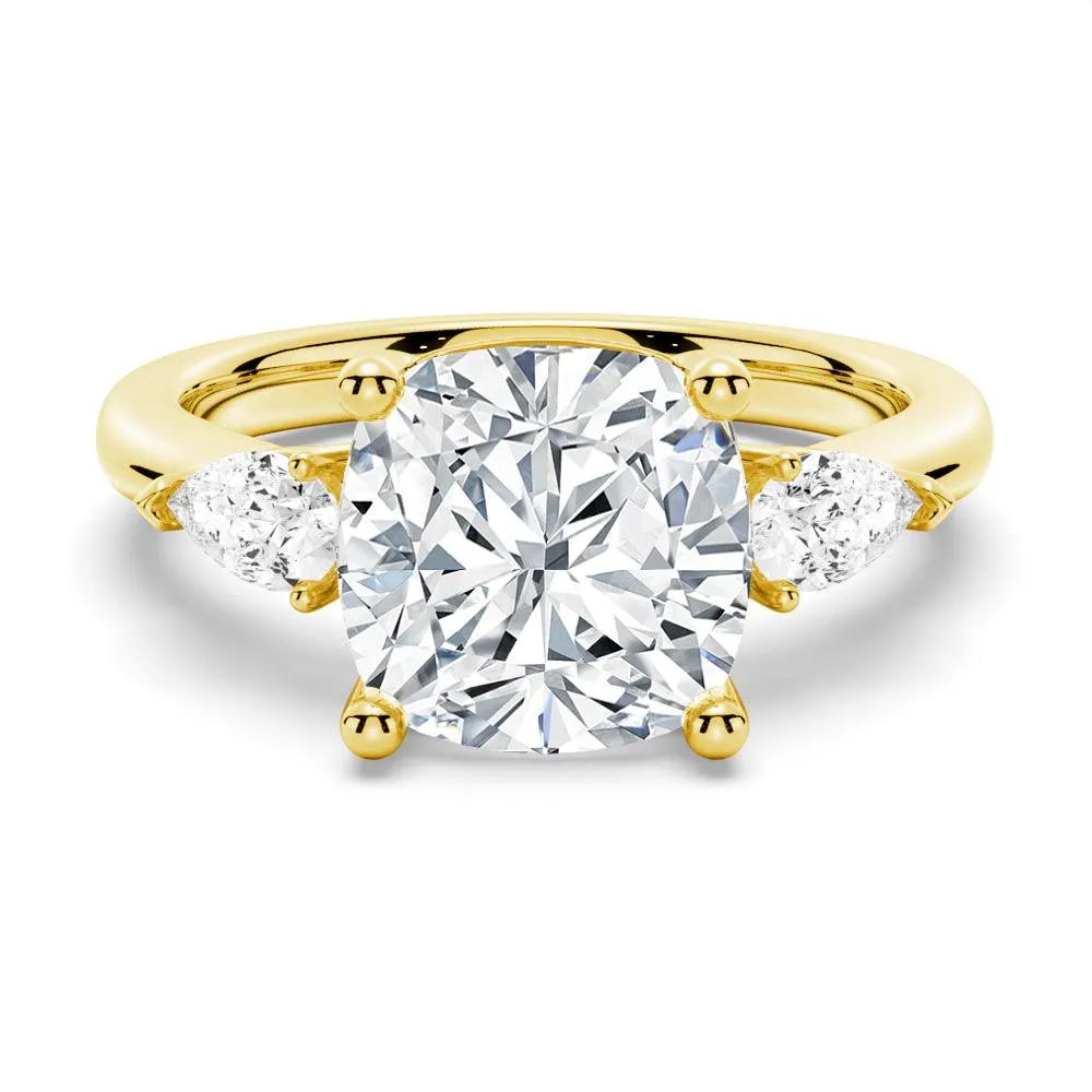 3 CT. Classic Cushion Cut Three Stone Engagement Ring