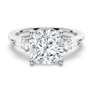 3 CT. Classic Cushion Cut Three Stone Engagement Ring