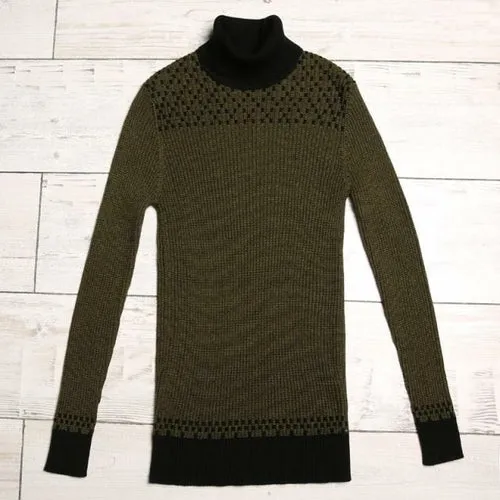 96% Wool New Fashion Brand Knit Mens Turtleneck Sweater Pullover Autum