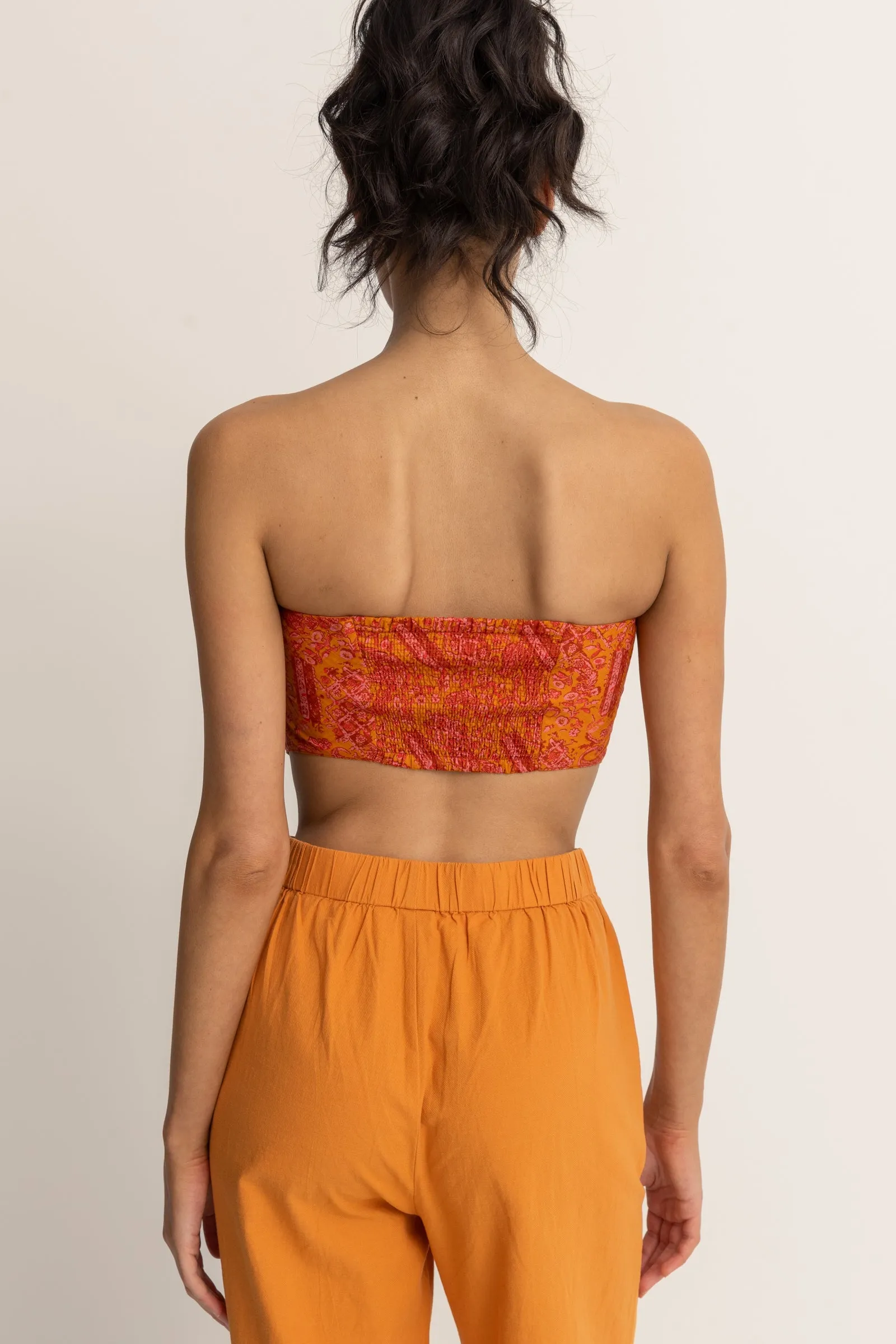 Adia Paisley Scarf Top Orange