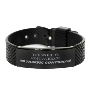 Air Traffic Controller Black Shark Mesh Bracelet - THE WORLDS MOST AVERAGE Unique Gift for Graduation, Birthday, and Christmas