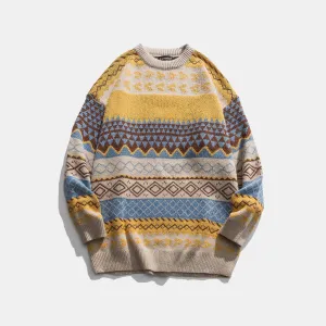 Apricot Harvest Aztec Cotton Mens Sweater