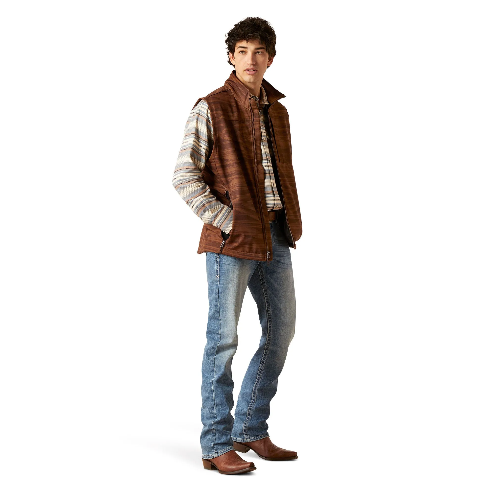 Ariat Men's Logo 2.0 Chimayo Shaved Chocolate Brown Vest 10046439