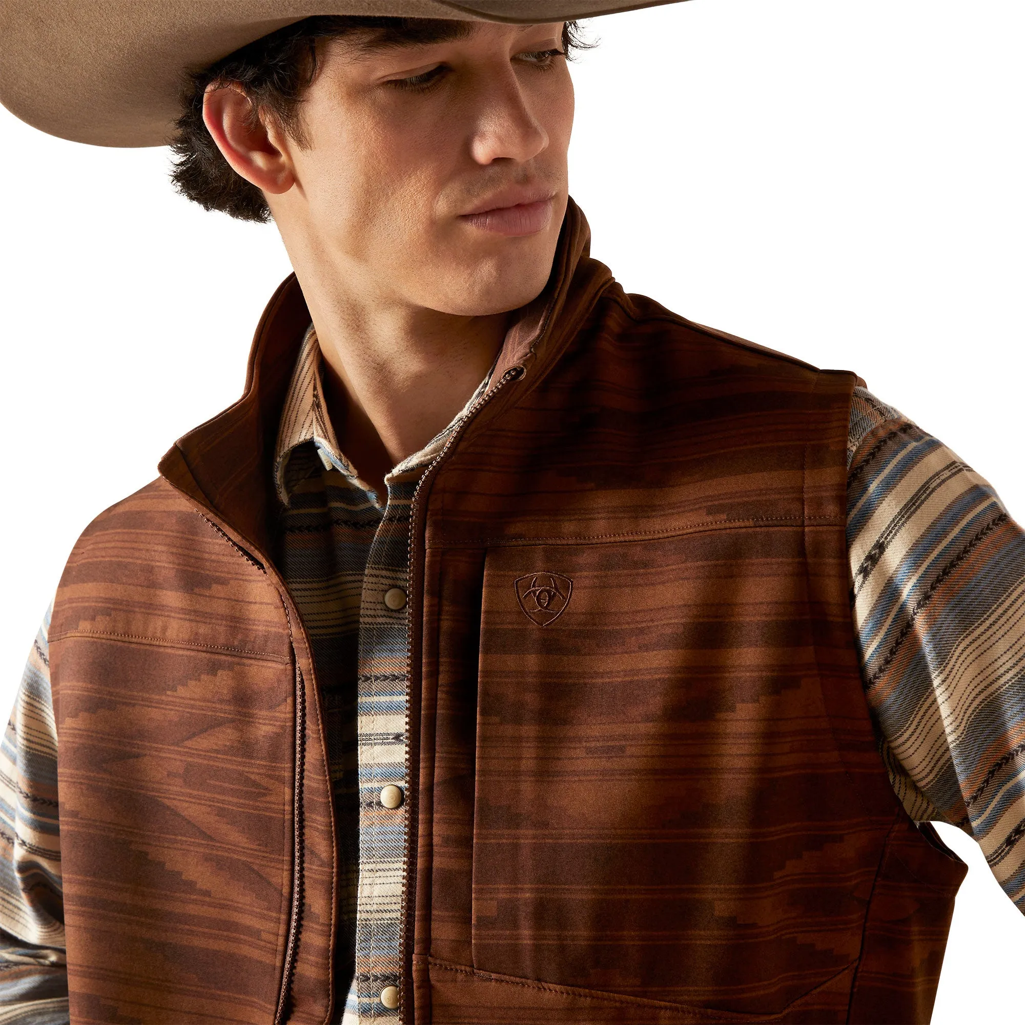 Ariat Men's Logo 2.0 Chimayo Shaved Chocolate Brown Vest 10046439