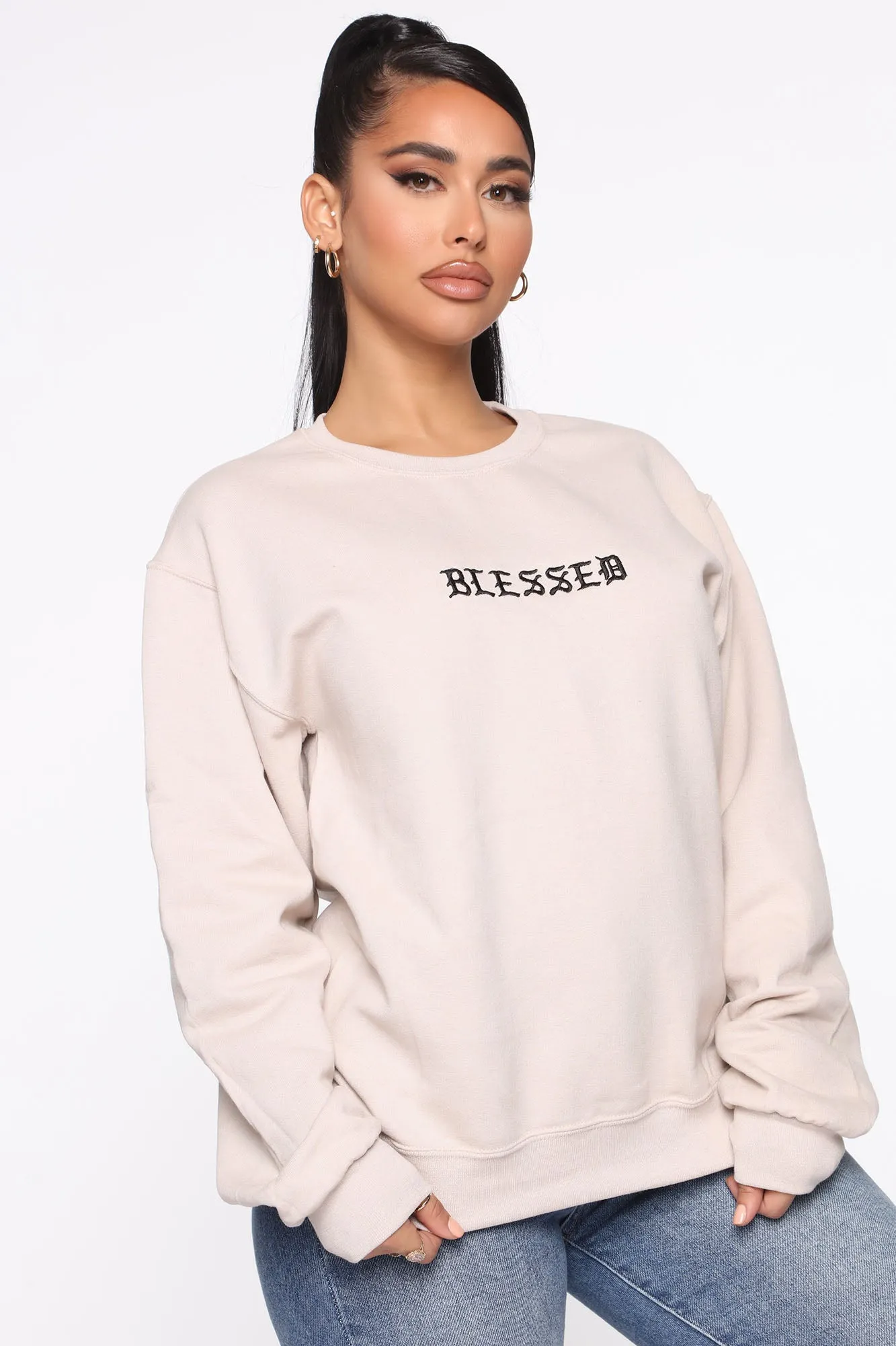 Blessed Beyond Belief Sweatshirt - Tan