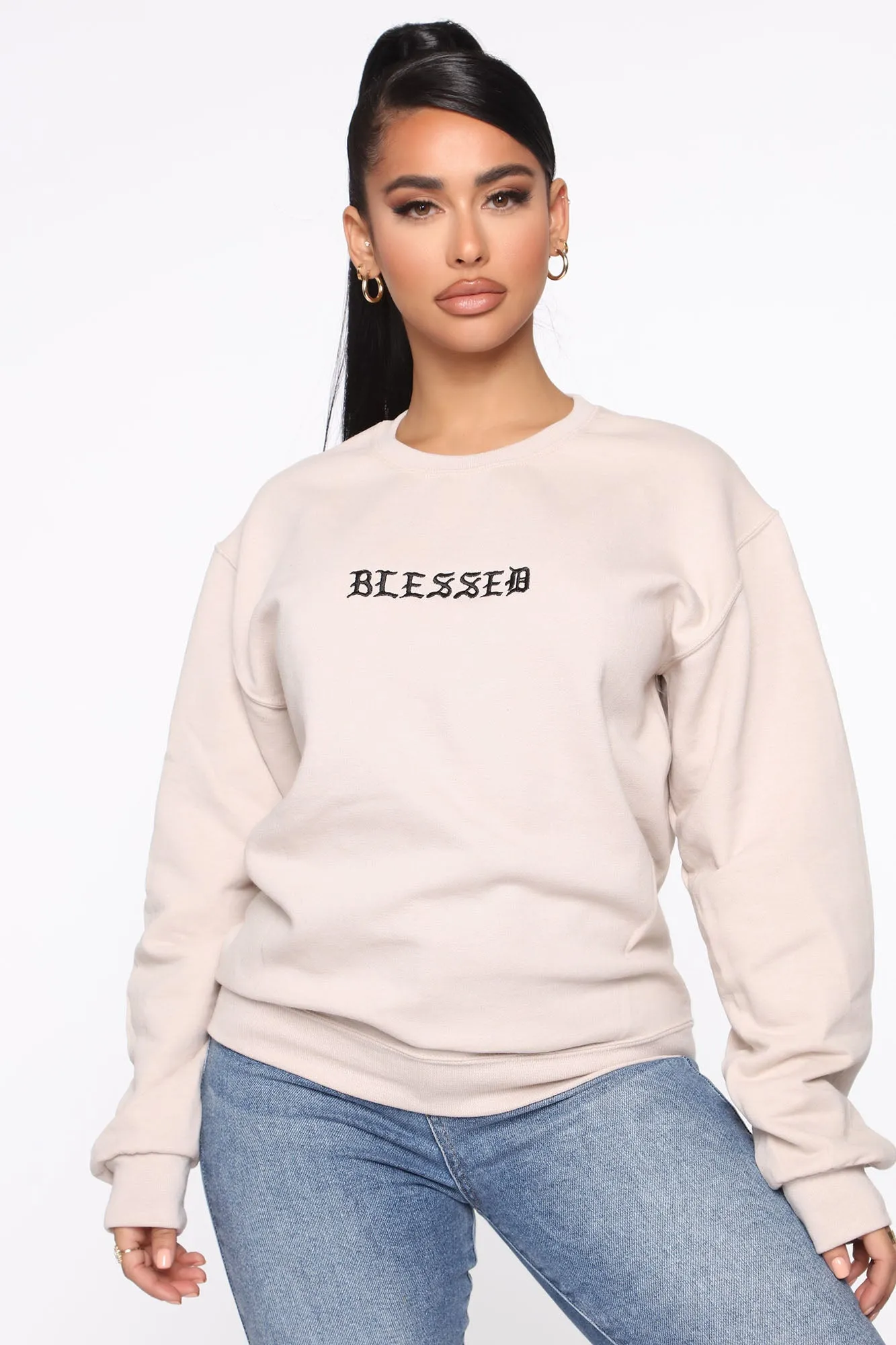 Blessed Beyond Belief Sweatshirt - Tan