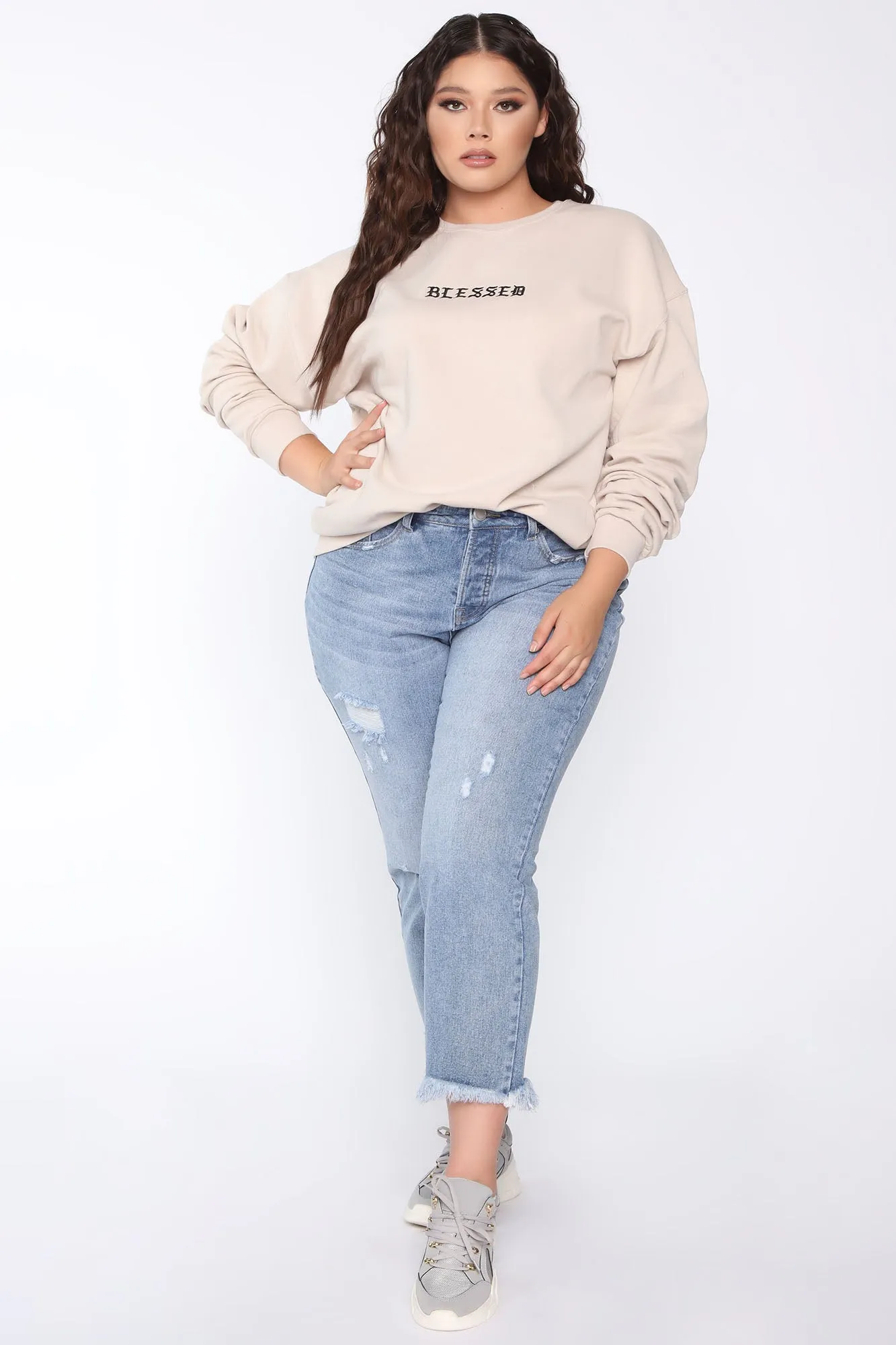 Blessed Beyond Belief Sweatshirt - Tan