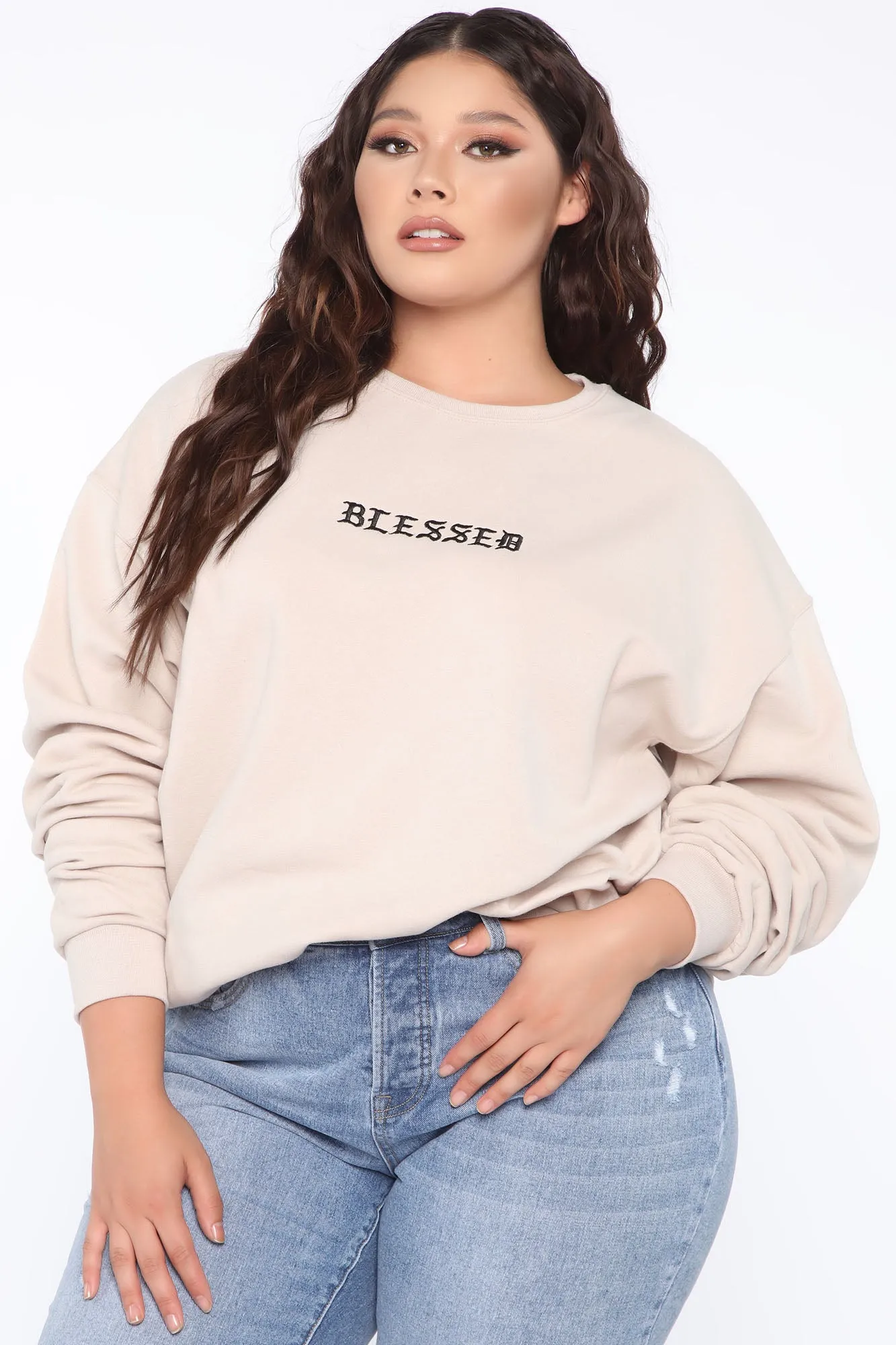 Blessed Beyond Belief Sweatshirt - Tan