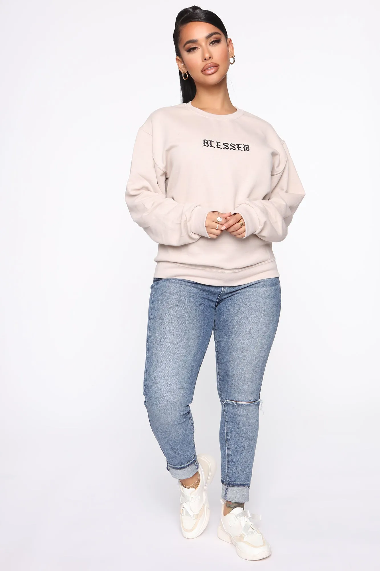 Blessed Beyond Belief Sweatshirt - Tan