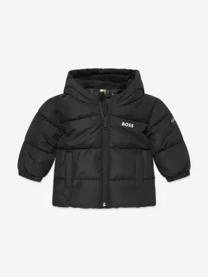 BOSS Baby Boys Logo Puffer Jacket in Black