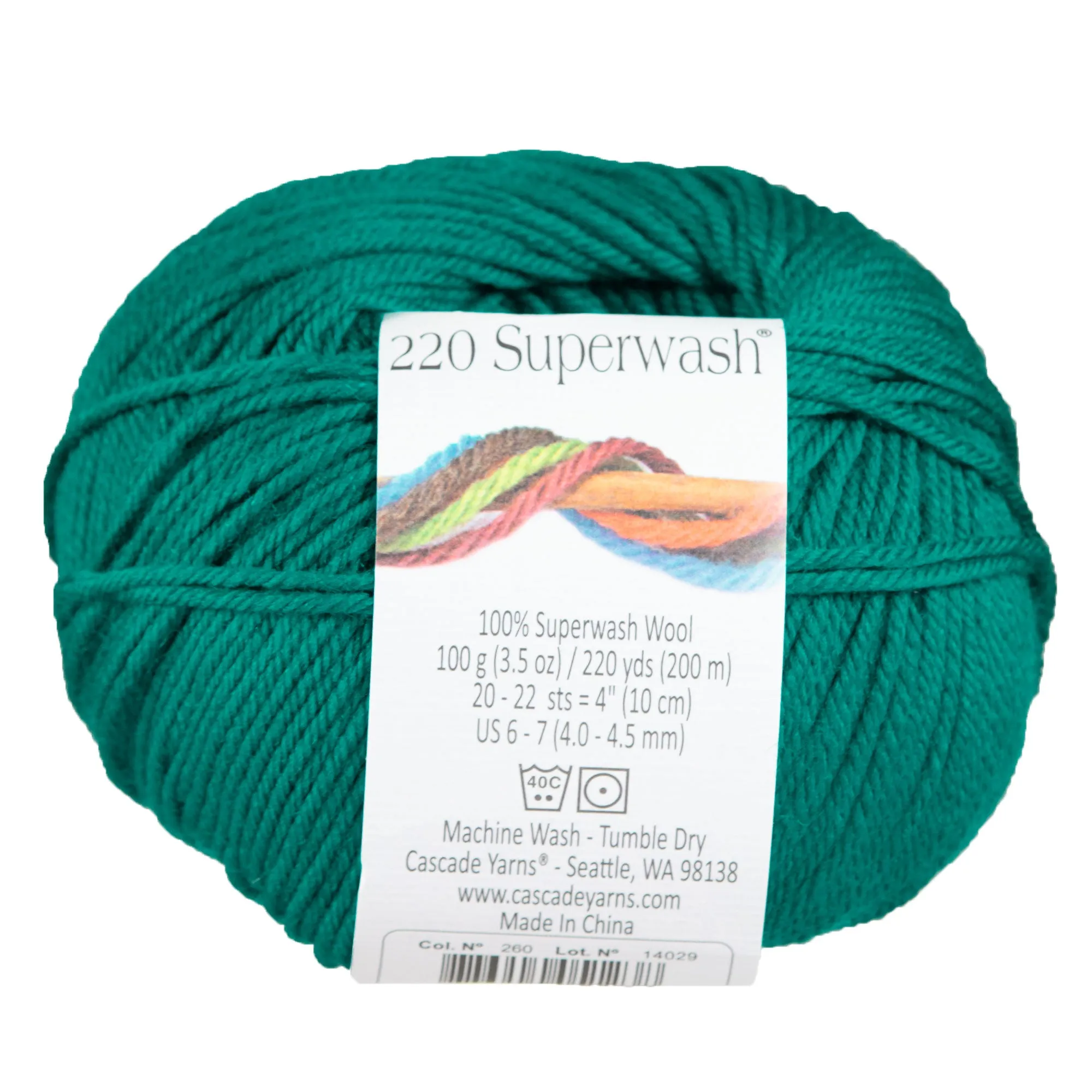 Cascade Yarns 220 Superwash Yarn - 0260 Deep Teal