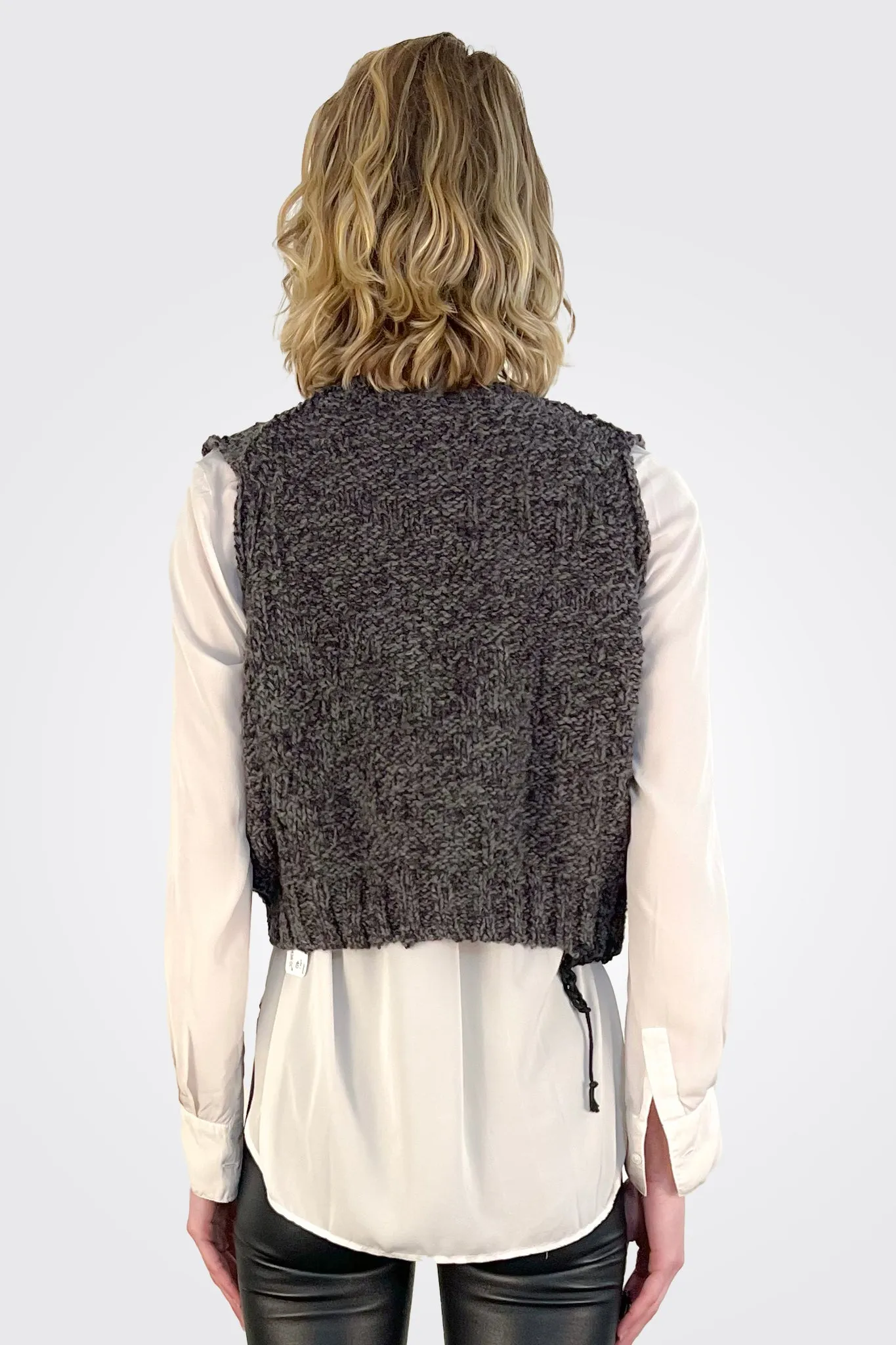 Chunky Knit Vest - Grey Melange