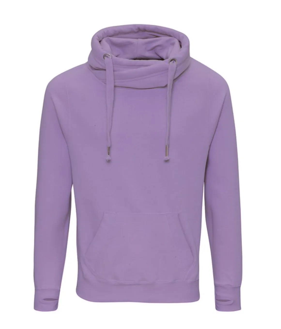 Classic Plain Cowl Neck Luxe Hoodie - Lavender