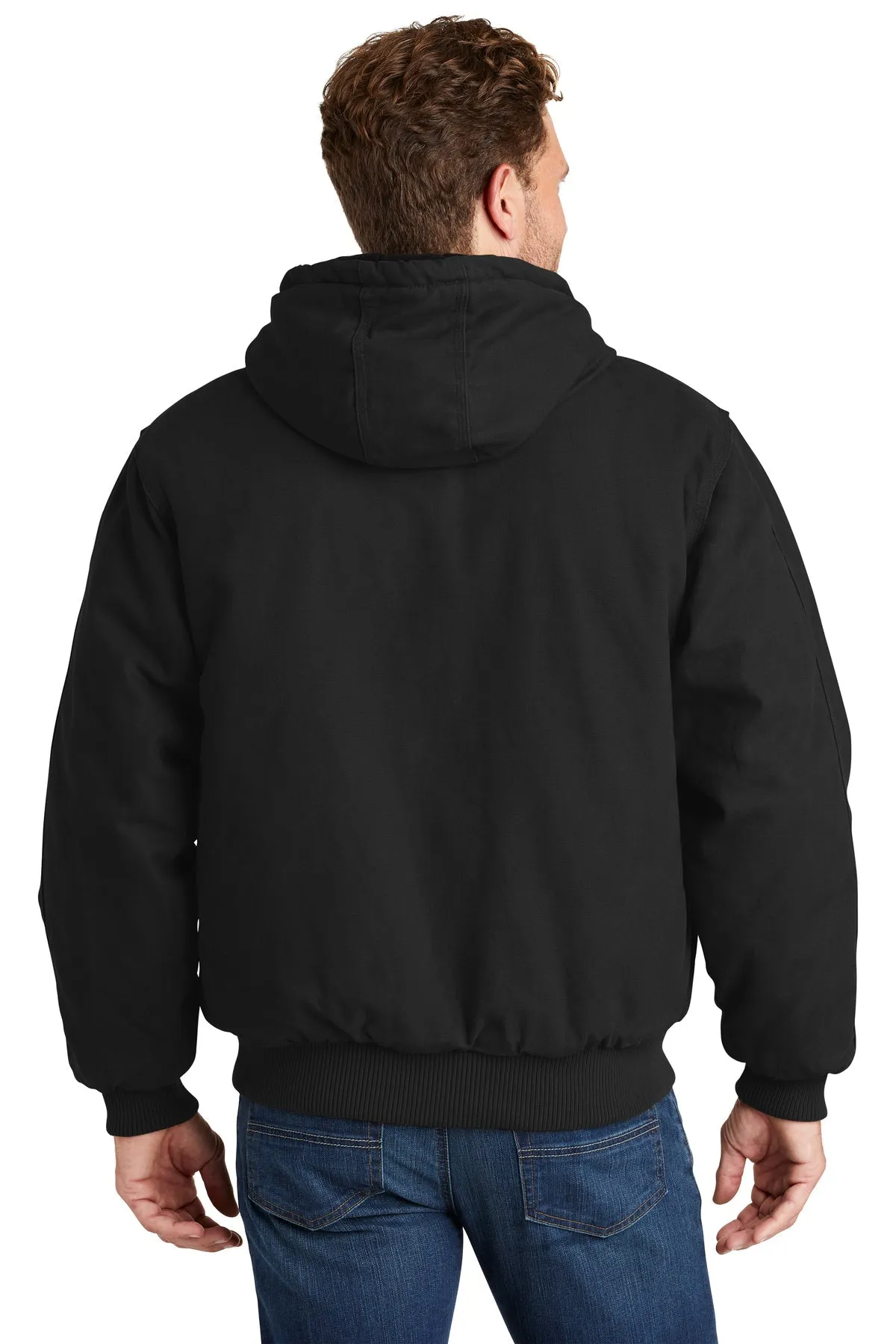 CornerStone Washed Duck Insulated Hooded Jacket, Black [Allendale Machinery Systems]