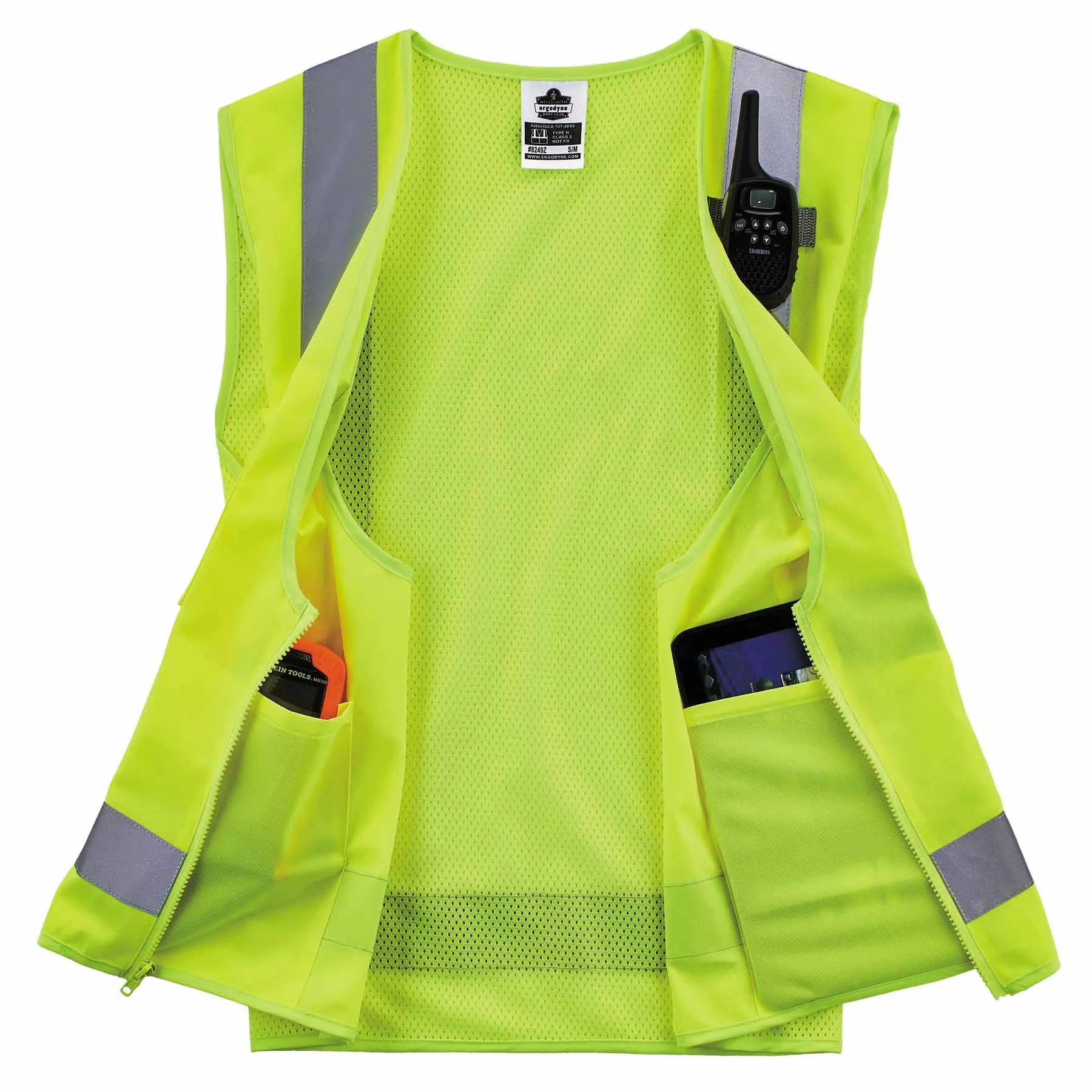 Ergodyne 24504 8249Z-S L Lime Class 2 Economy Surveyors Vest - Single Size