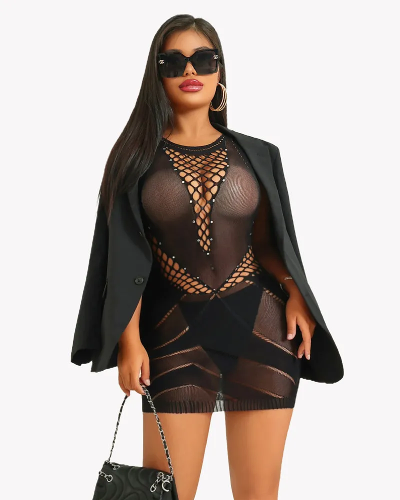 Fishnet Dress See Through Chemise