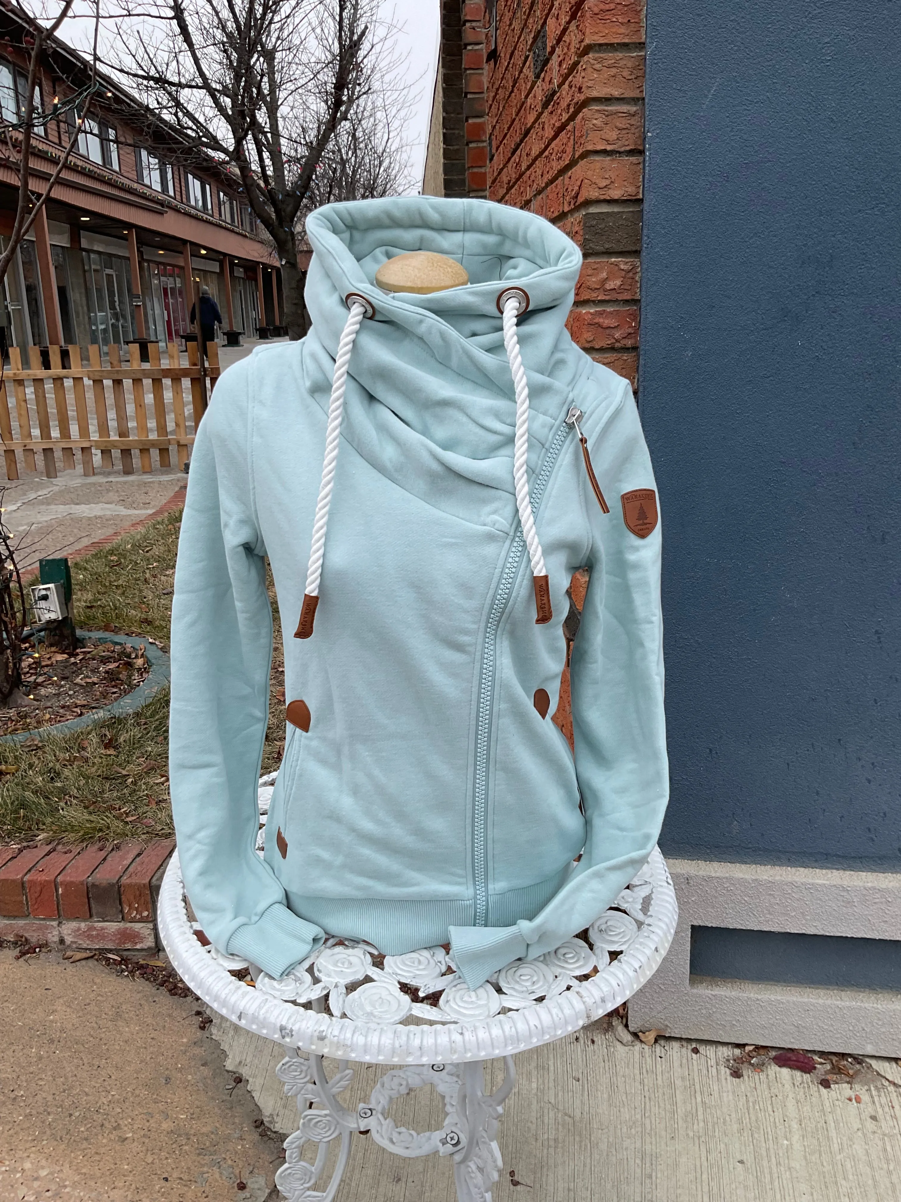 Hestia Bay Blue Side Zip Hoodie