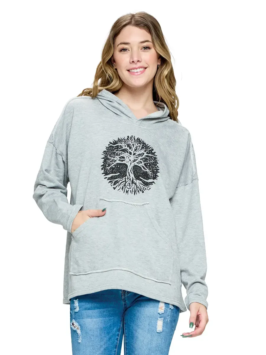 Hoody - Tree Of Life - Grey