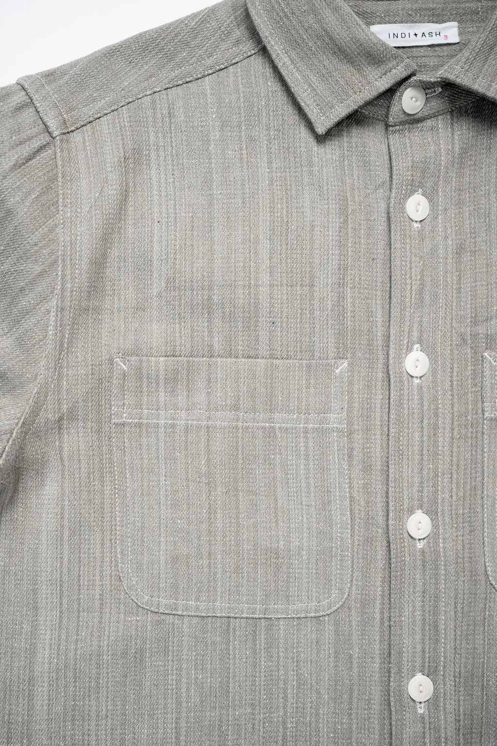 Indi   Ash Ames Workshirt - Iron Grey Handwoven Denim