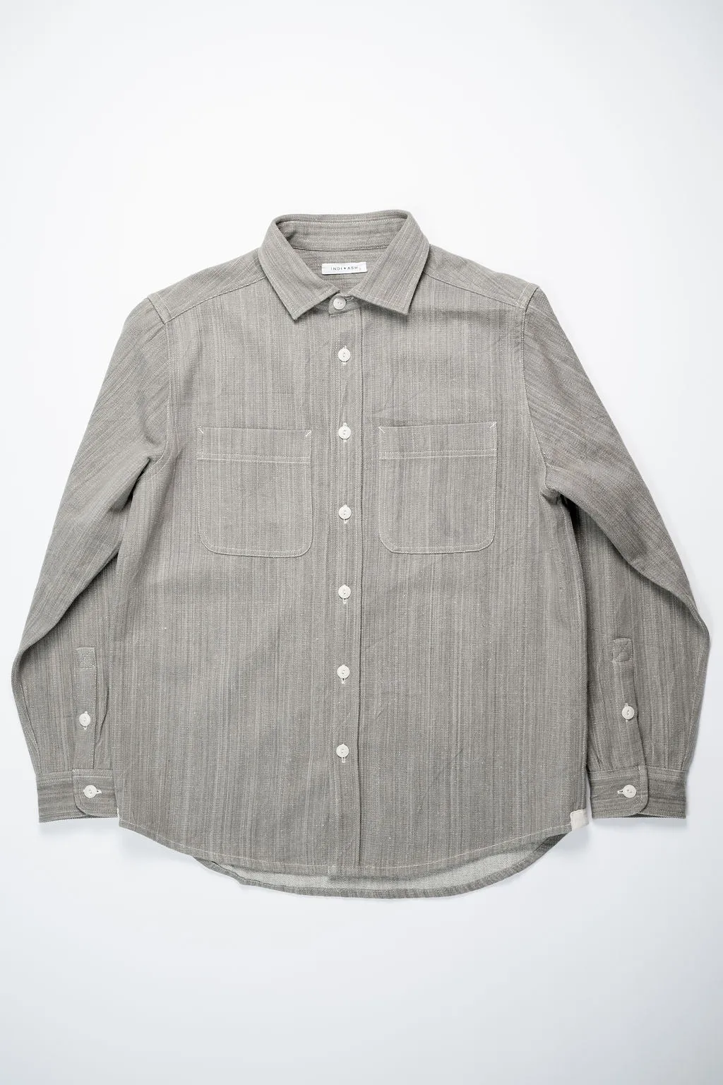 Indi   Ash Ames Workshirt - Iron Grey Handwoven Denim