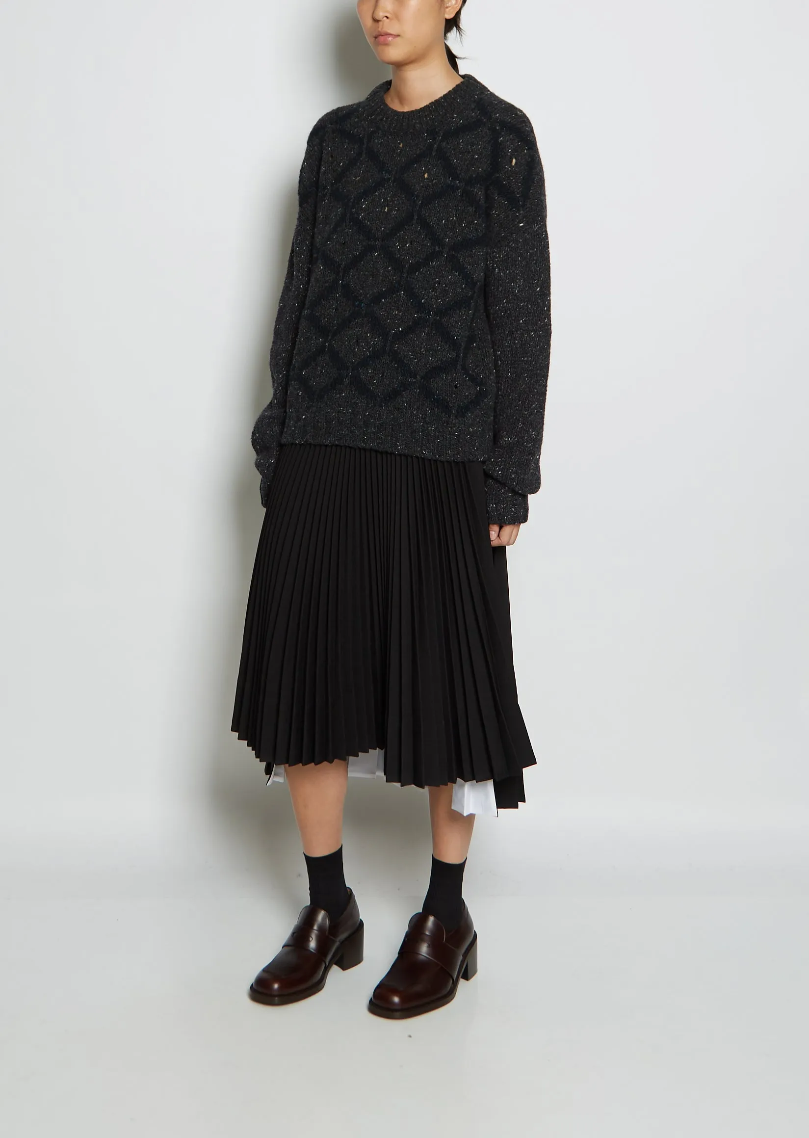 Jacquard Wool Cashmere Knit Sweater