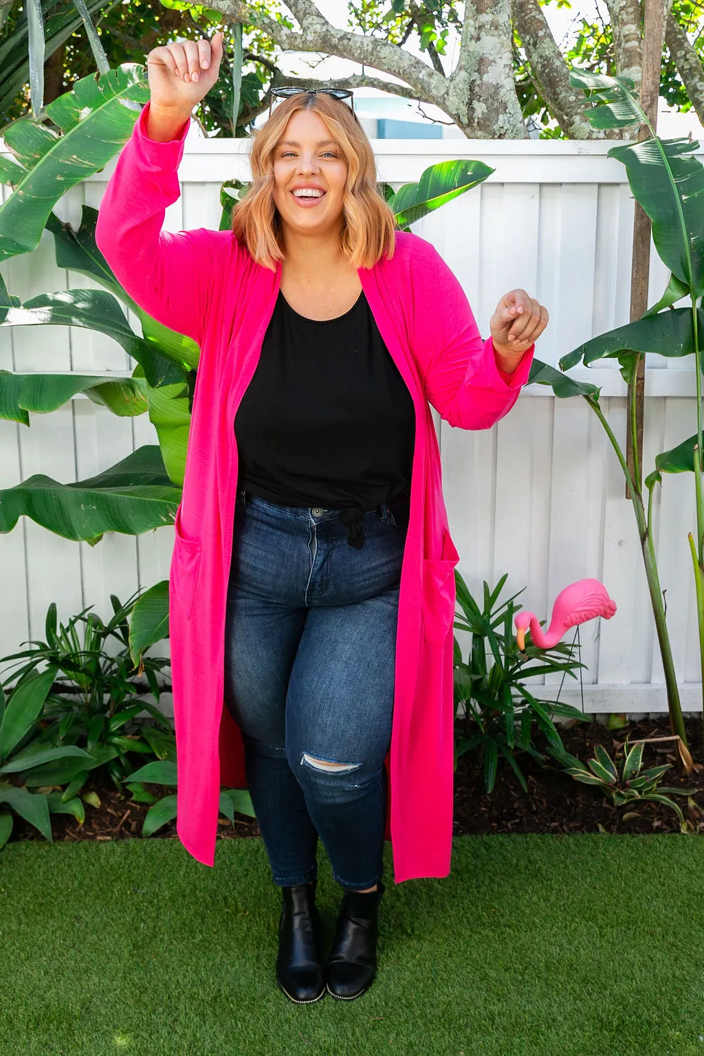 Jane Cardigan in Hot Pink