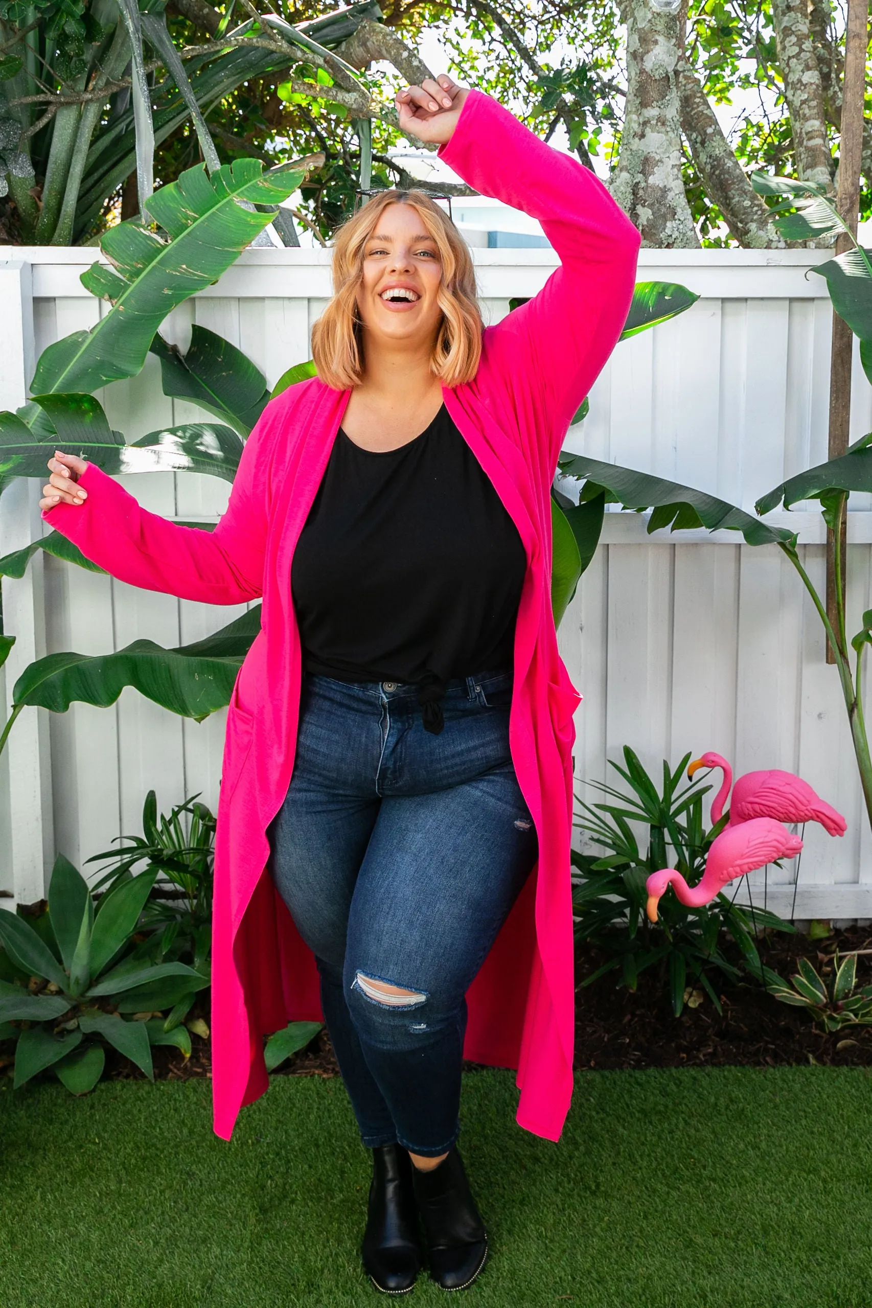 Jane Cardigan in Hot Pink