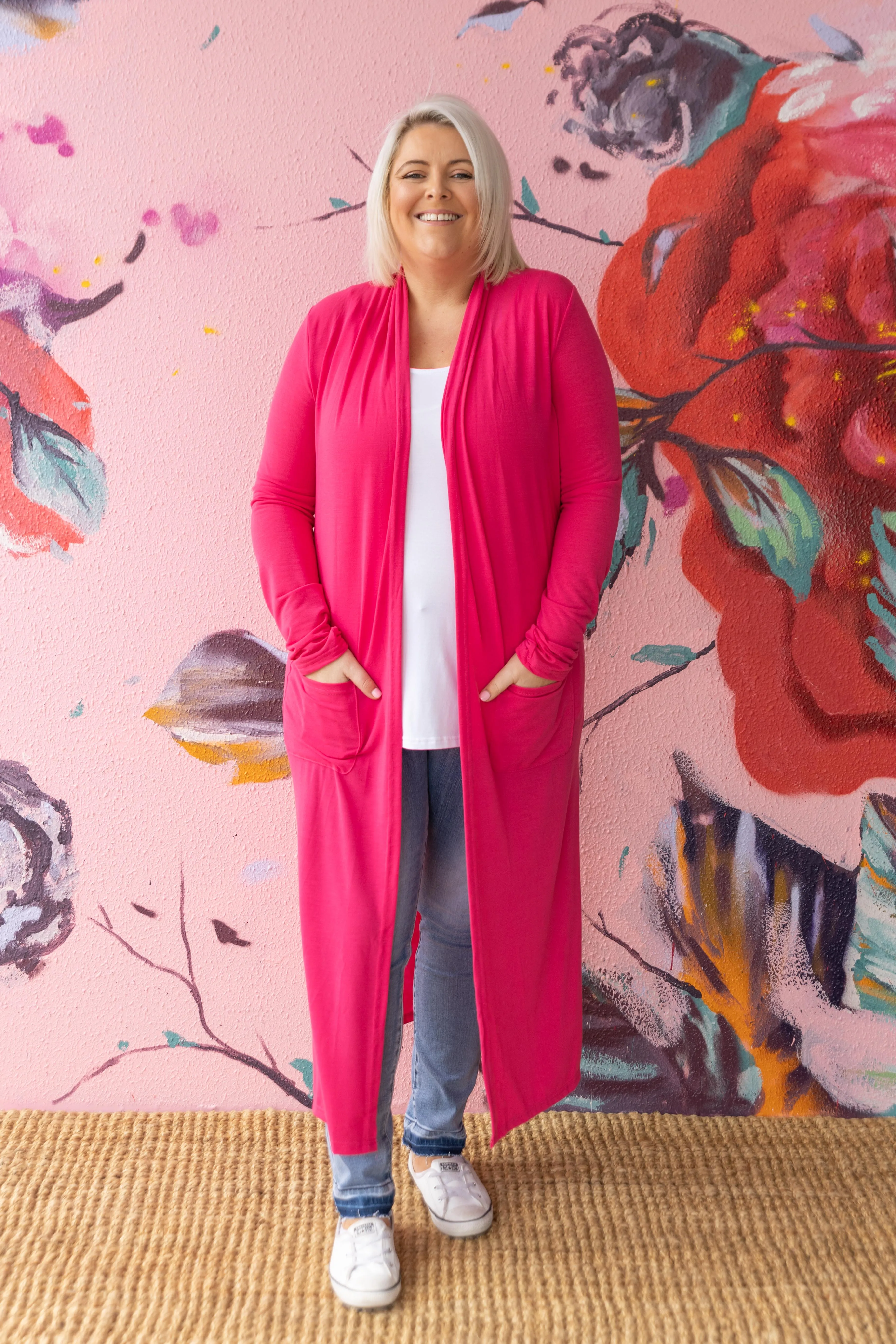 Jane Cardigan in Hot Pink