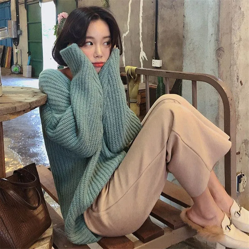 [Korean Style] Deela Solid Color V Neck Sweater