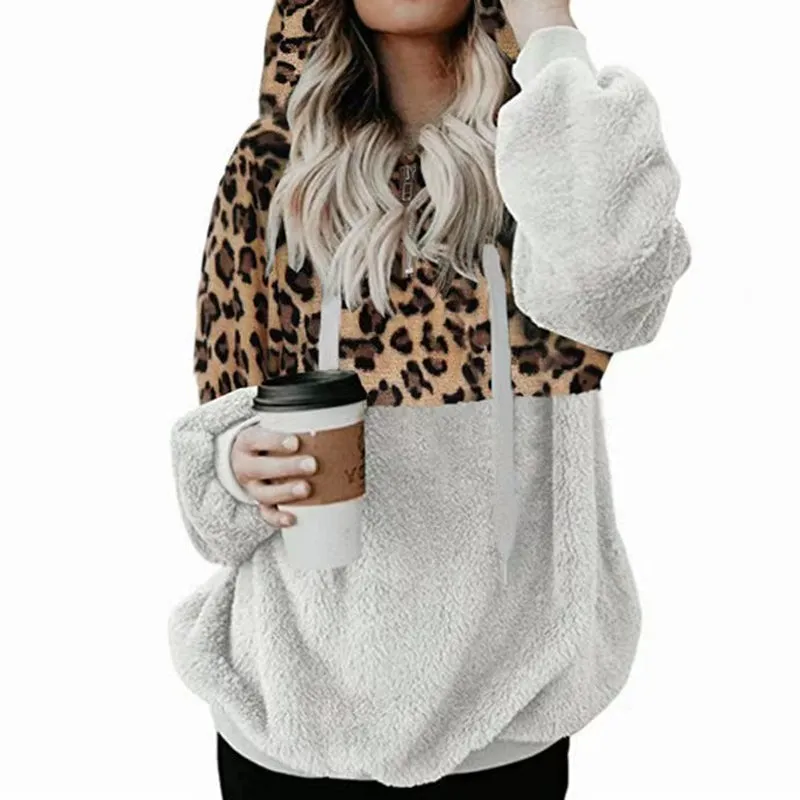 Leopard Print Pullover Sweatshirt