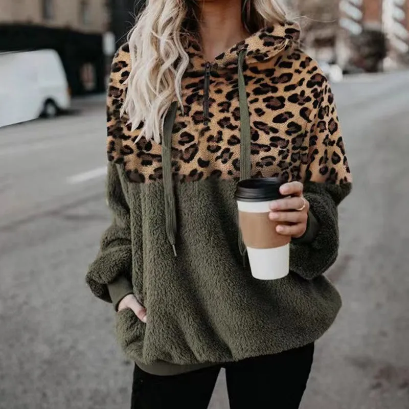 Leopard Print Pullover Sweatshirt