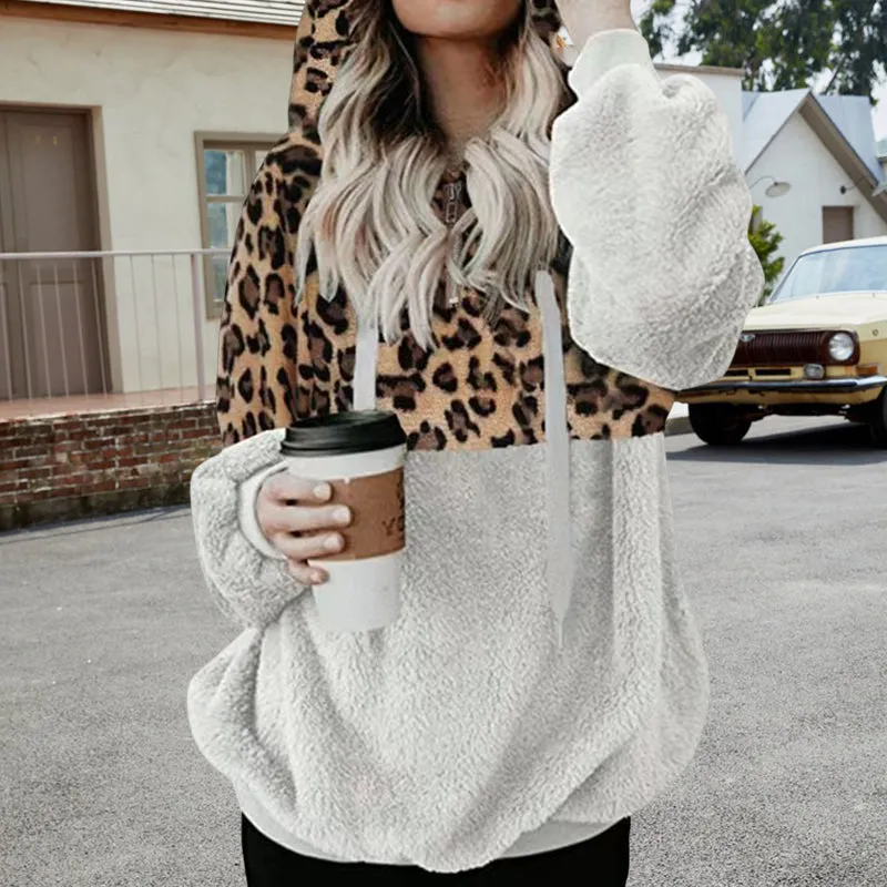 Leopard Print Pullover Sweatshirt