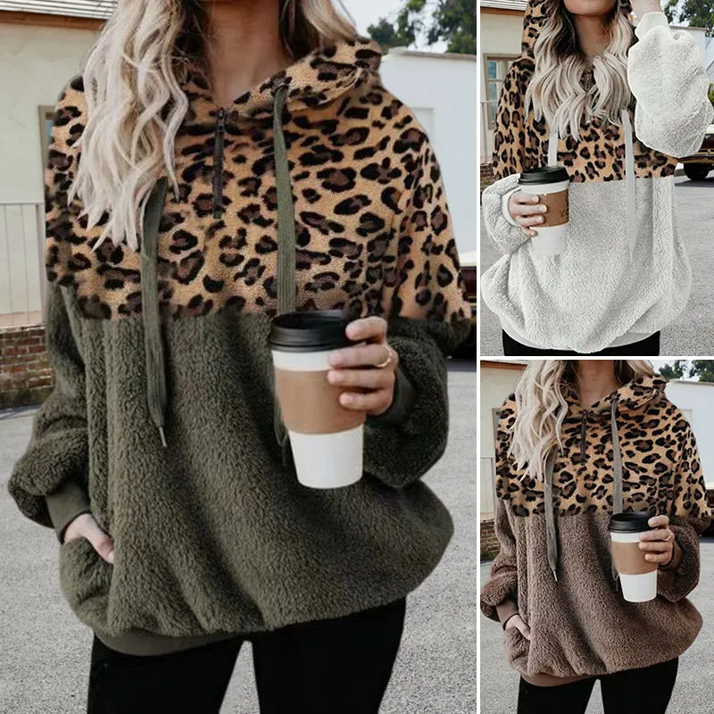 Leopard Print Pullover Sweatshirt