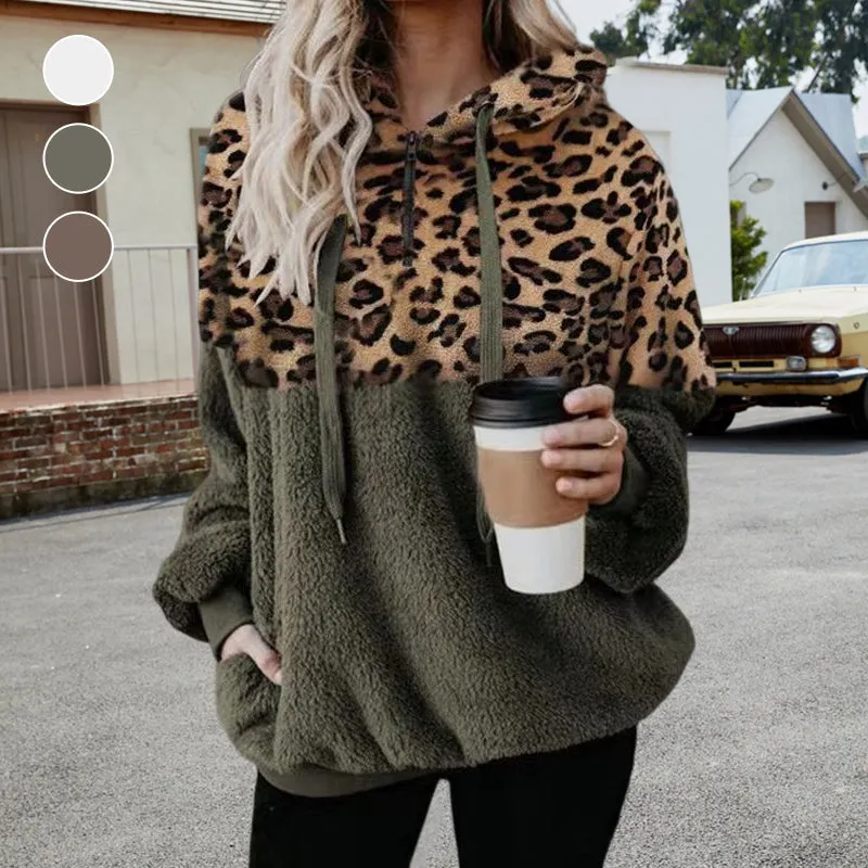 Leopard Print Pullover Sweatshirt