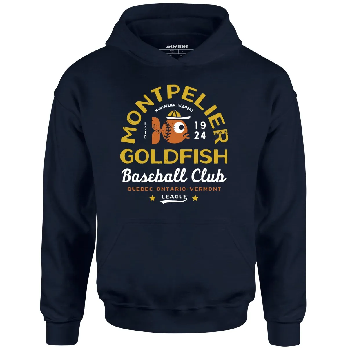 Montpelier Goldfish - Vermont - Vintage Defunct Baseball Teams - Unisex Hoodie