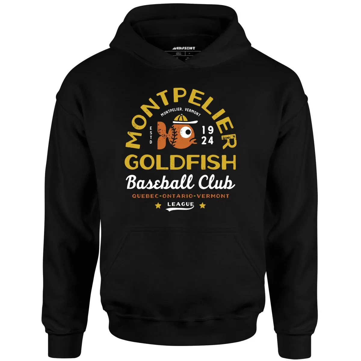 Montpelier Goldfish - Vermont - Vintage Defunct Baseball Teams - Unisex Hoodie