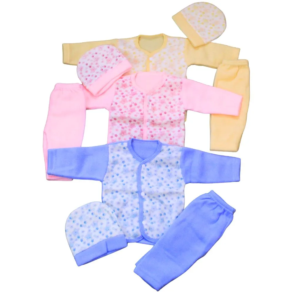 Newborn Baby Deal Set of 3 Winter Fleece Dresses Polka Dots Print for 0-3 Months