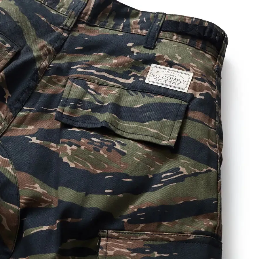 No-Comply Cargo Skate Pants - Tiger Stripe Camo