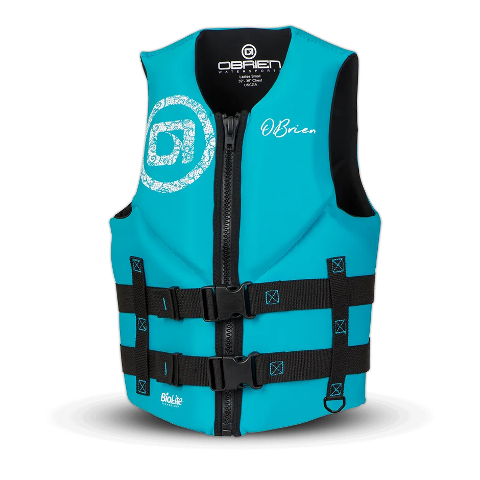 O'Brien Women's Traditional Neoprene CGA Vest - Aqua/Black