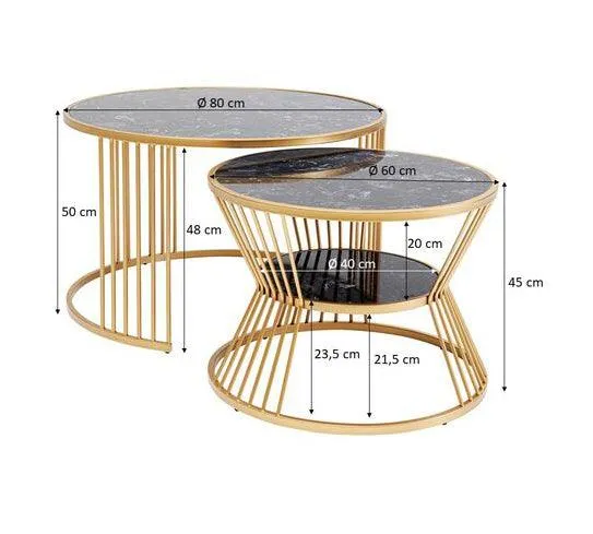 Roma Mineral Marble Coffee Table (3/Set)