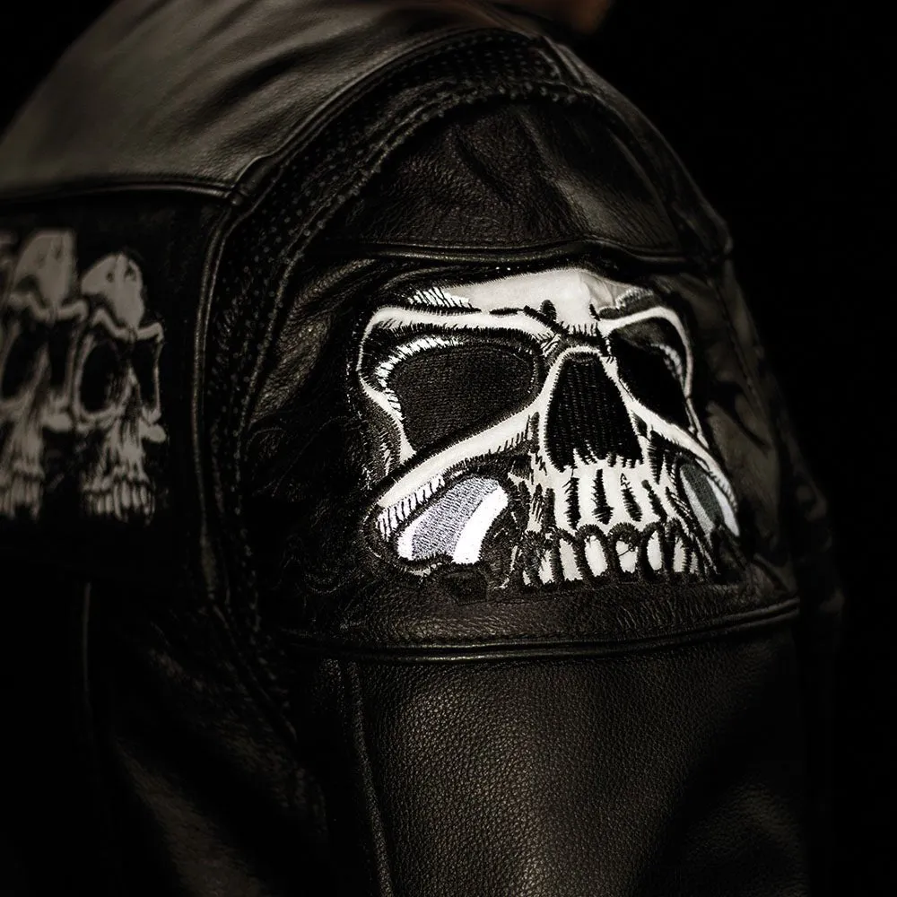 Savage Skulls Men's Motorcycle Leather Jacket