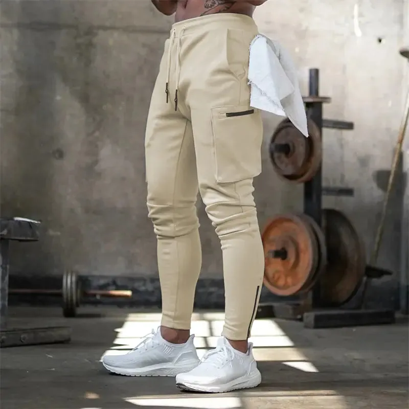 Sports Pants Multi-pocket Zipper Men^