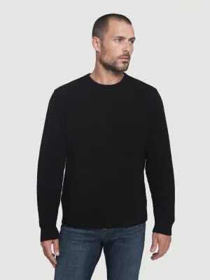 Sustainable Cashmere Seamed Crew -- Noir