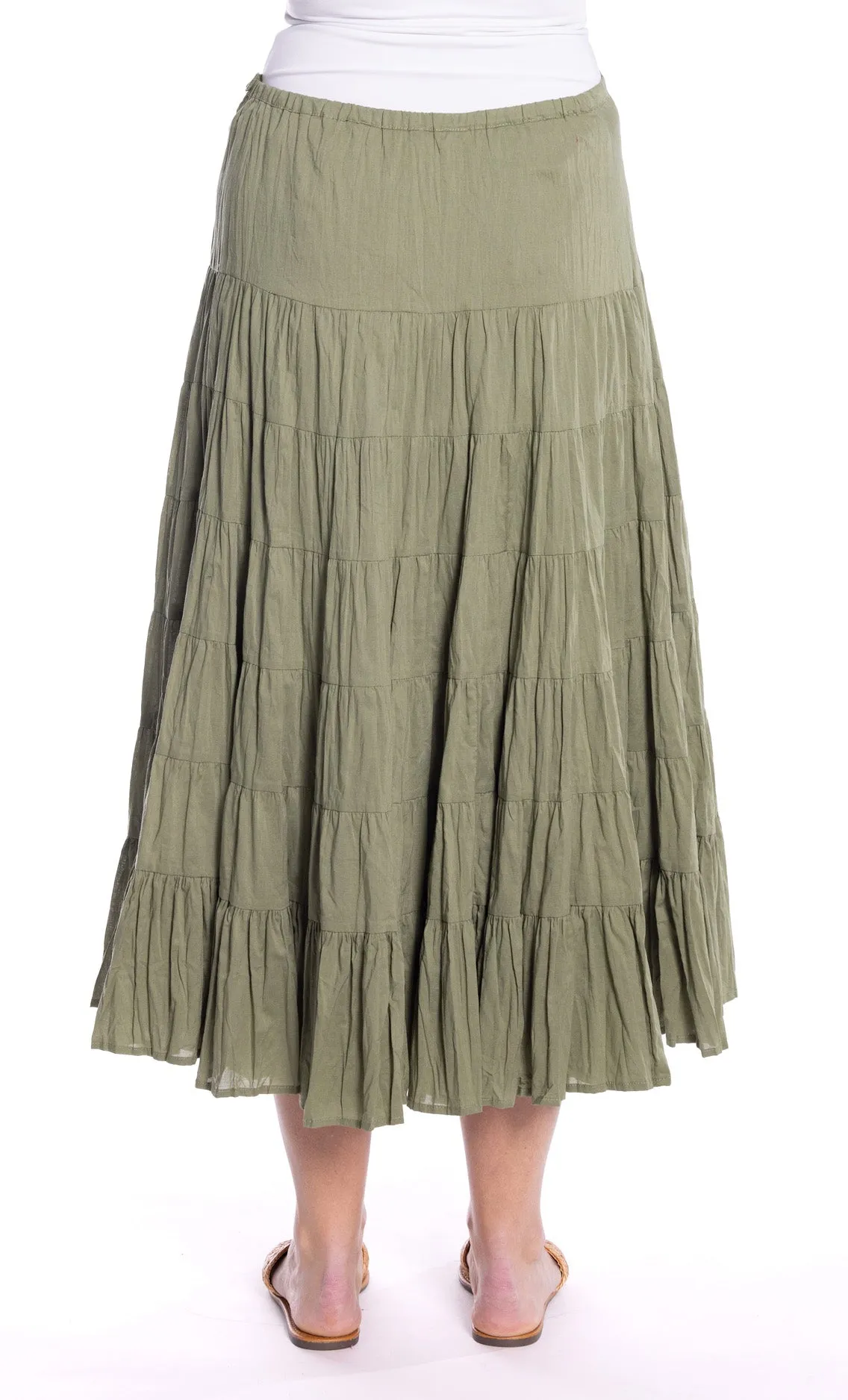 Tiered Skirt by  Café Latte - Khaki