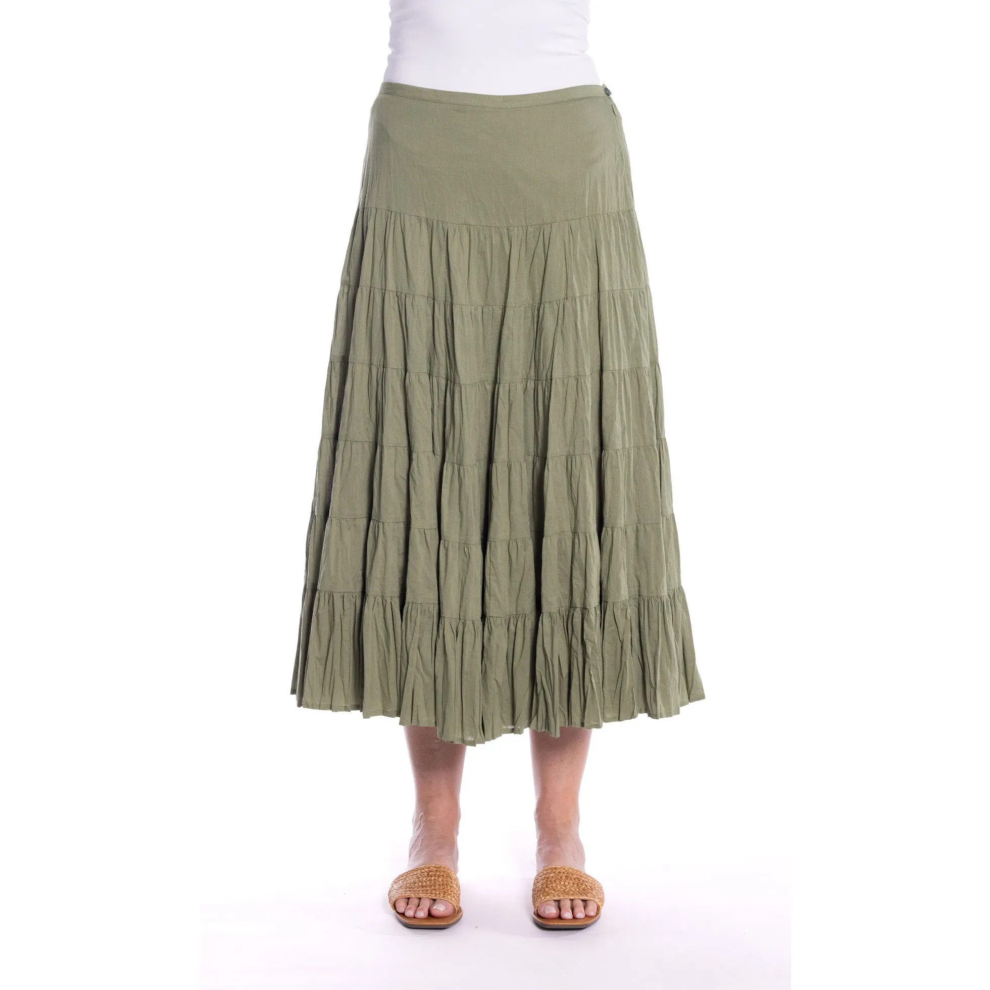 Tiered Skirt by  Café Latte - Khaki