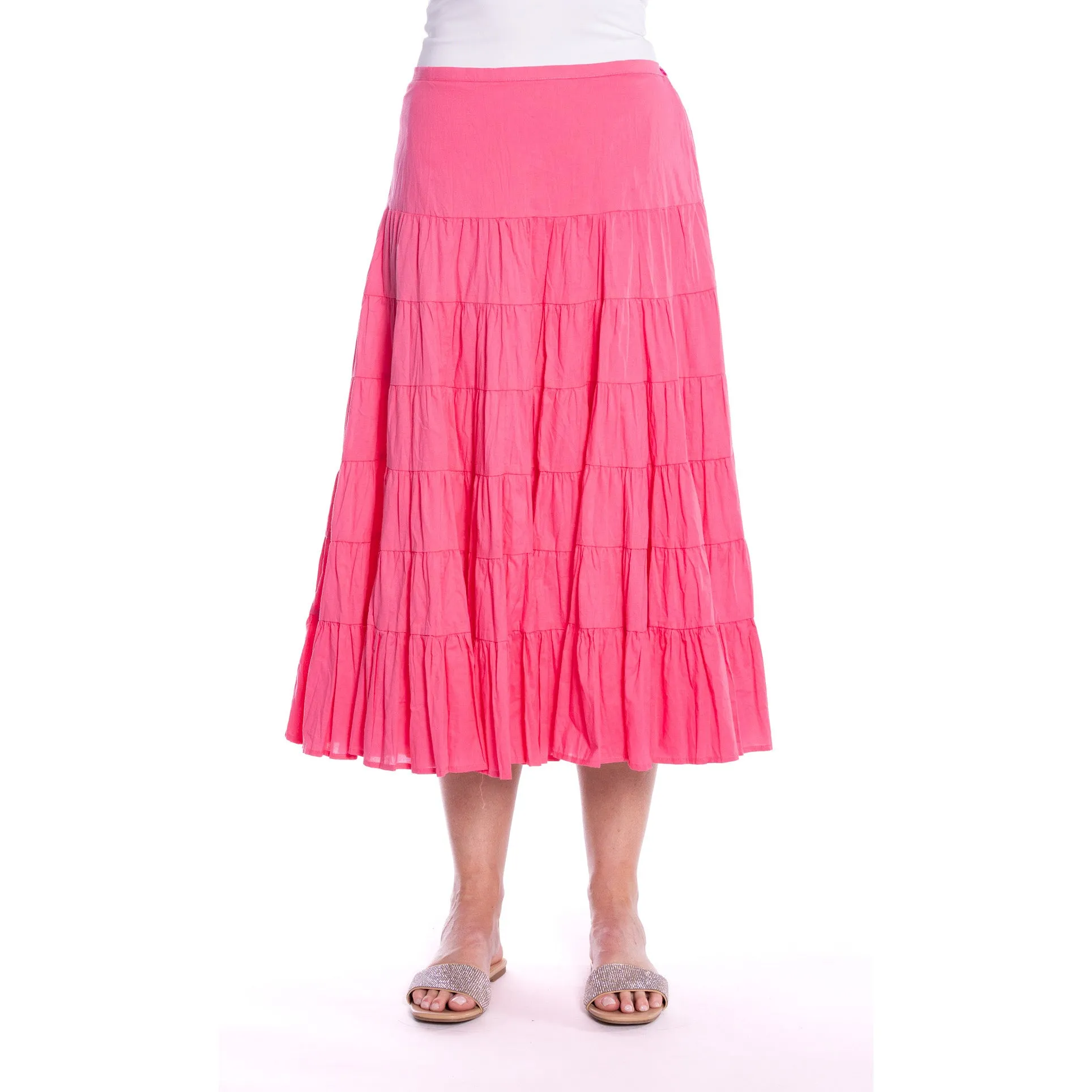 Tiered Skirt by  Café Latte - Watermelon