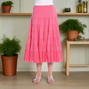 Tiered Skirt by  Café Latte - Watermelon