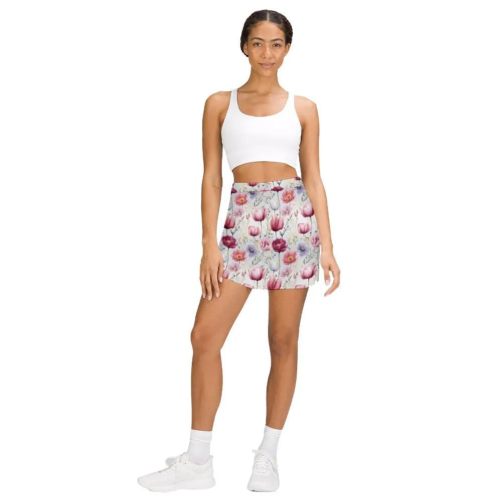 Wildflowers A-Line Skirt with Pocket Light proof trouser skirt