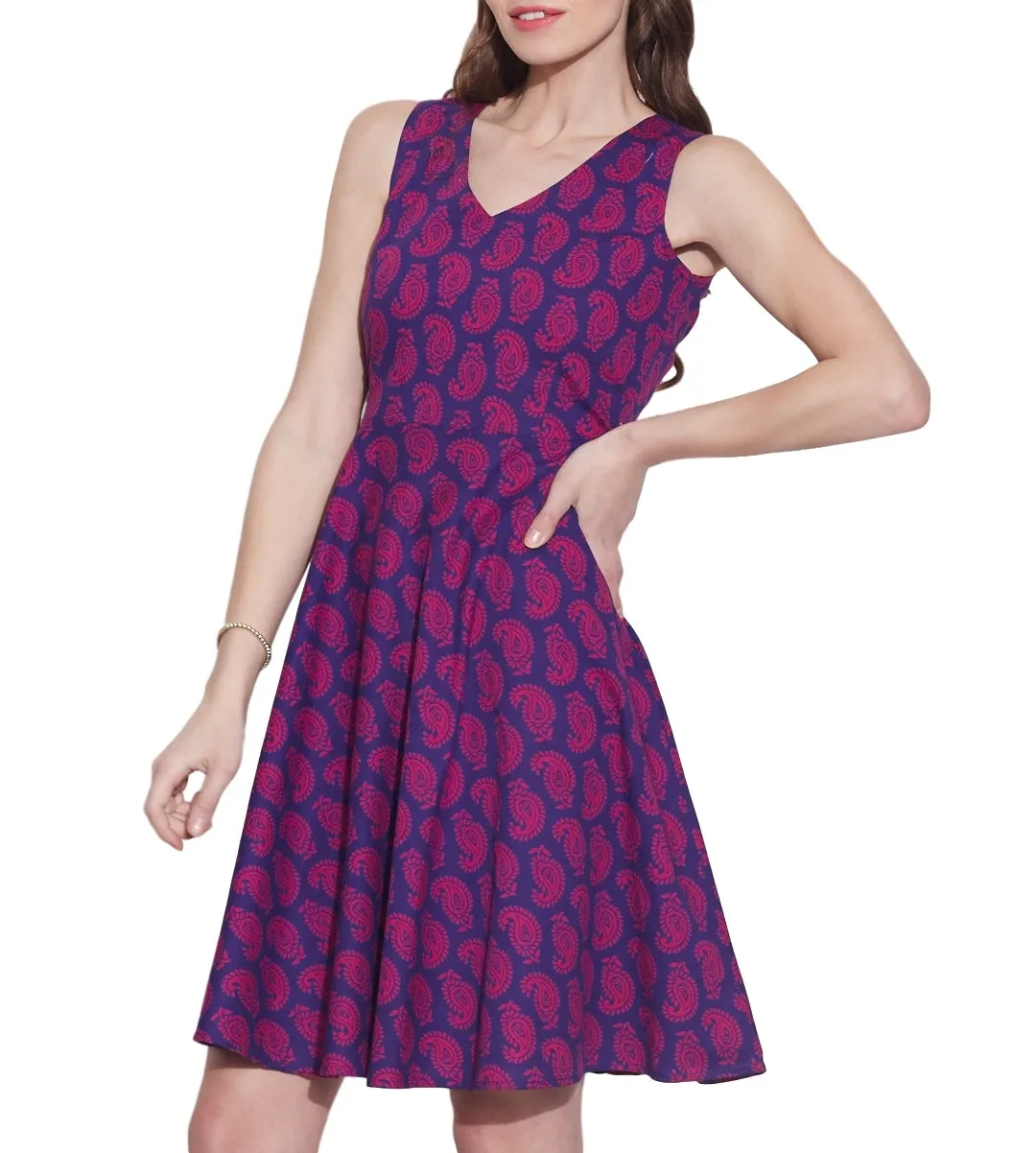 Womens Accessories Cotton Printed Dress,Machine Washable,W-CPD44-1630, Size-44 Inch